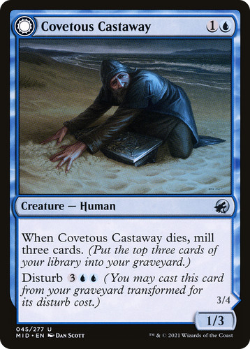 2025 Innistrad Remastered Covetous Castaway // Ghostly Castigator #58 uncommon card image