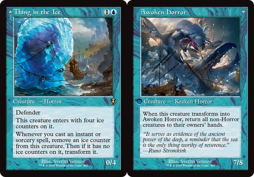 2025 Innistrad Remastered Thing in the Ice // Awoken Horror [Foil] rare #91 rare card image