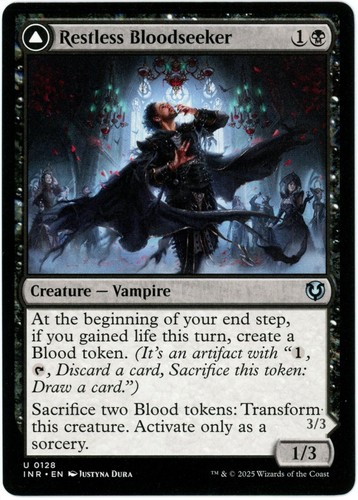 2025 Innistrad Remastered Restless Bloodseeker // Bloodsoaked Reveler #128 uncommon card image
