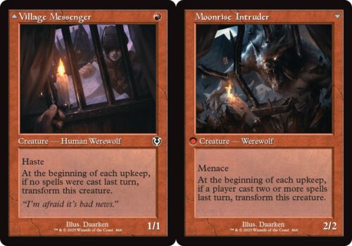 2025 Innistrad Remastered Village Messenger // Moonrise Intruder #179 common card image