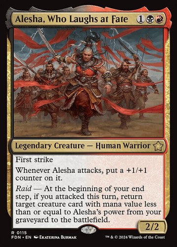 2024 Foundations Art Series Alesha, Who Laughs at Fate // Alesha, Who Laughs at Fate common #14 common card image