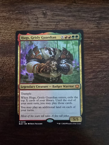 2024 Bloomburrow Art Series Hugs, Grisly Guardian // Hugs, Grisly Guardian common #27 common card image