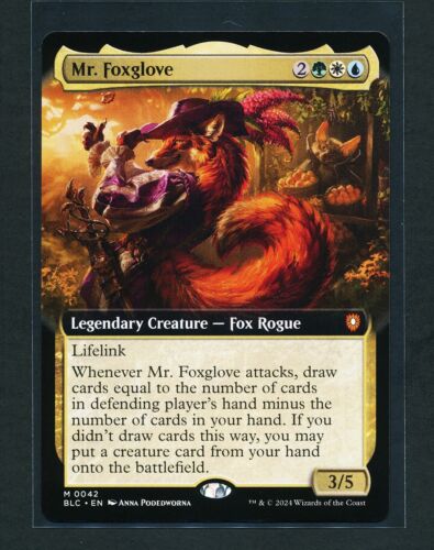 2024 Bloomburrow Art Series Mr. Foxglove // Mr. Foxglove [Gold Signature] common #31 common card image