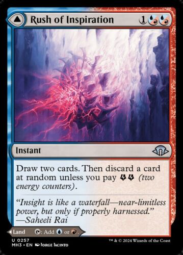 2024 Modern Horizons 3 Rush of Inspiration // Crackling Falls #257 uncommon card image