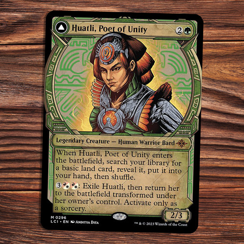2023 The Lost Caverns of Ixalan Huatli, Poet of Unity // Roar of the Fifth People #189 mythic card image
