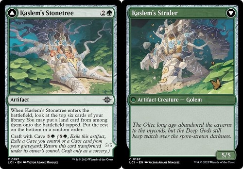 2023 The Lost Caverns of Ixalan Kaslem's Stonetree // Kaslem's Strider #197 common card image