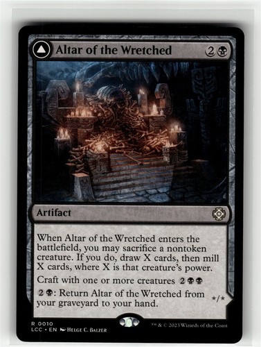 2023 The Lost Caverns of Ixalan Commander Altar of the Wretched // Wretched Bonemass rare #10 rare card image