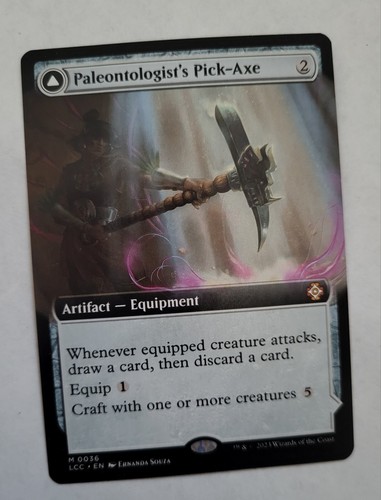 2023 The Lost Caverns of Ixalan Commander Paleontologist's Pick-Axe // Dinosaur Headdress #16 mythic card image