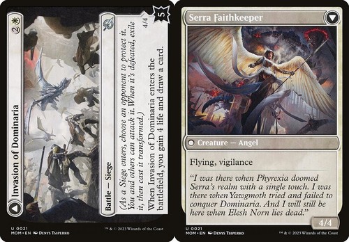 2023 March of the Machine Invasion of Dominaria // Serra Faithkeeper uncommon #21 uncommon card image