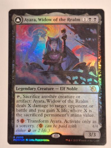 2023 March of the Machine Ayara, Widow of the Realm // Ayara, Furnace Queen #90 rare card image