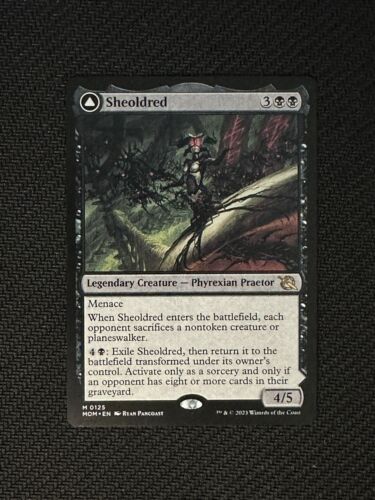 2023 March of the Machine Sheoldred // The True Scriptures mythic #125 mythic card image