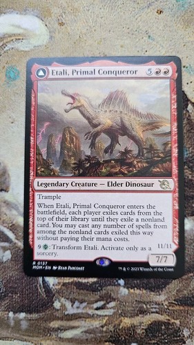 2023 March of the Machine Etali, Primal Conqueror // Etali, Primal Sickness #137 rare card image