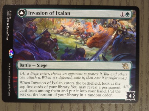 2023 March of the Machine Invasion of Ixalan // Belligerent Regisaur #191 rare card image
