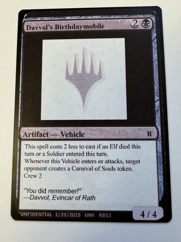 2023 Unknown Event Davvol's Birthdaymobile #RB13a rare card image