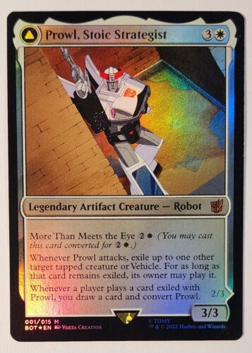 2022 Transformers Prowl, Stoic Strategist // Prowl, Pursuit Vehicle [Foil] mythic #1 mythic card image