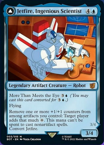 2022 Transformers Jetfire, Ingenious Scientist // Jetfire, Air Guardian [Foil] mythic #3 mythic card image