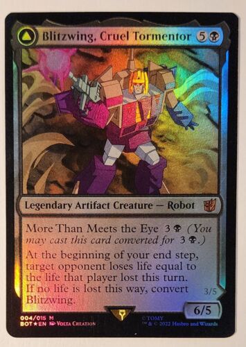 2022 Transformers Blitzwing, Cruel Tormentor // Blitzwing, Adaptive Assailant [Foil] mythic #4 mythic card image
