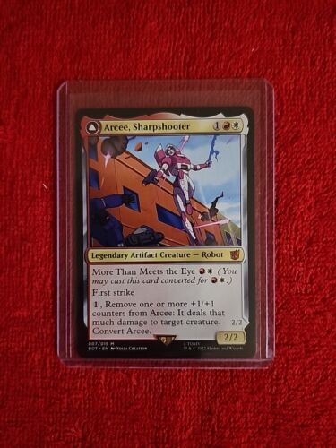 2022 Transformers Arcee, Sharpshooter // Arcee, Acrobatic Coupe [Foil] mythic #7 mythic card image