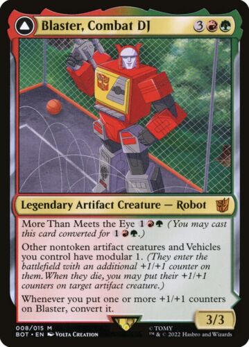 2022 Transformers Blaster, Combat DJ // Blaster, Morale Booster [Foil] mythic #8 mythic card image