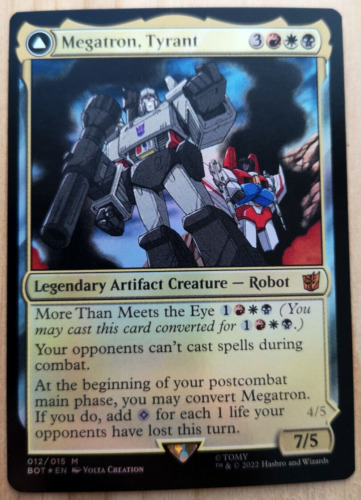 2022 Transformers Megatron, Tyrant // Megatron, Destructive Force [Foil] mythic #12 mythic card image