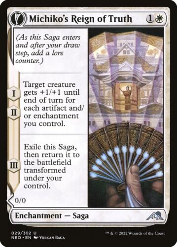 2022 Kamigawa: Neon Dynasty Michiko's Reign of Truth // Portrait of Michiko uncommon #29 uncommon card image