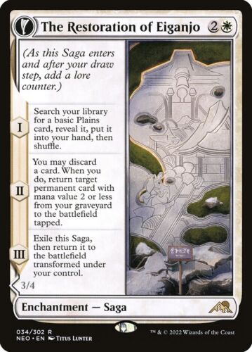 2022 Kamigawa: Neon Dynasty The Restoration of Eiganjo // Architect of Restoration rare #34 rare card image