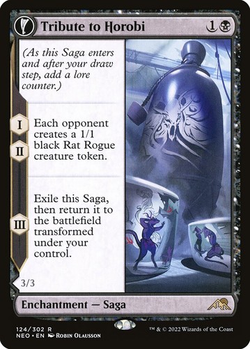 2022 Kamigawa: Neon Dynasty Tribute to Horobi // Echo of Death's Wail #124 rare card image