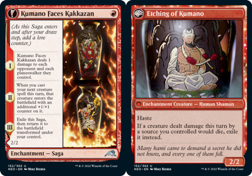 2022 Kamigawa: Neon Dynasty Kumano Faces Kakkazan // Etching of Kumano uncommon #152 uncommon card image