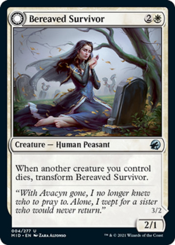 2022 Innistrad: Double Feature Bereaved Survivor // Dauntless Avenger uncommon #4 uncommon card image