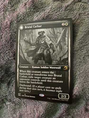 2022 Innistrad: Double Feature Brutal Cathar // Moonrage Brute [Foil] rare #7 rare card image