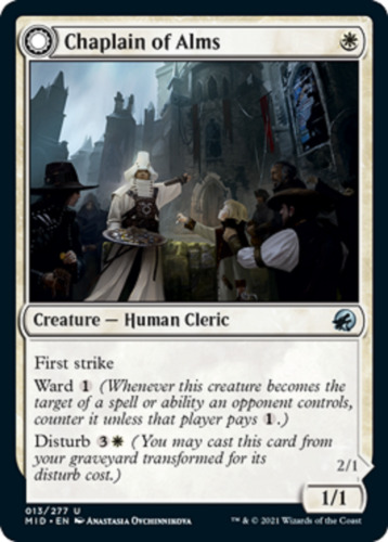 2022 Innistrad: Double Feature Chaplain of Alms // Chapel Shieldgeist uncommon #13 uncommon card image