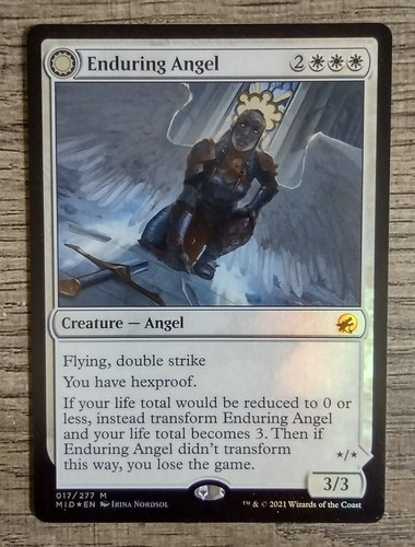 2022 Innistrad: Double Feature Enduring Angel // Angelic Enforcer mythic #17 mythic card image