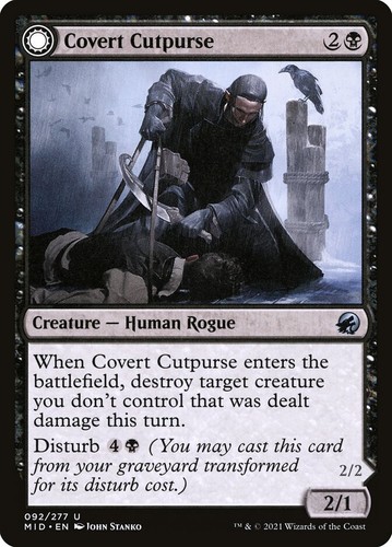 2022 Innistrad: Double Feature Covert Cutpurse // Covetous Geist uncommon #92 uncommon card image