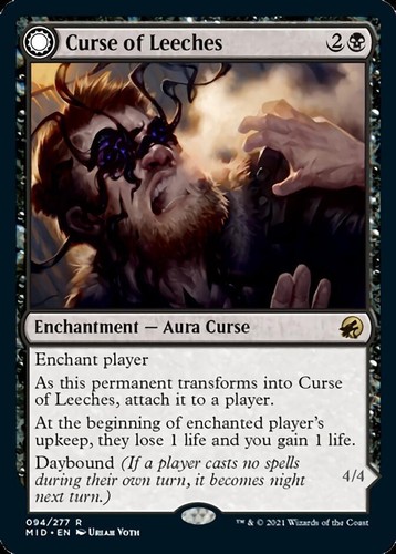 2022 Innistrad: Double Feature Curse of Leeches // Leeching Lurker #94 rare card image