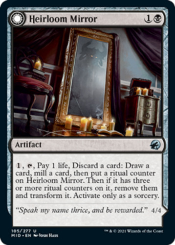 2022 Innistrad: Double Feature Heirloom Mirror // Inherited Fiend uncommon #105 uncommon card image