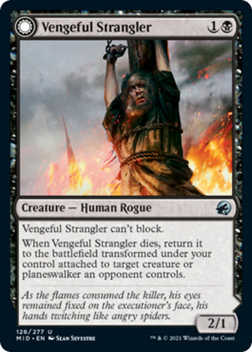 2022 Innistrad: Double Feature Vengeful Strangler // Strangling Grasp #126 uncommon card image