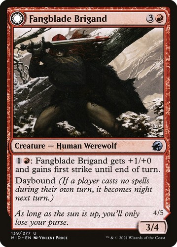 2022 Innistrad: Double Feature Fangblade Brigand // Fangblade Eviscerator #139 uncommon card image