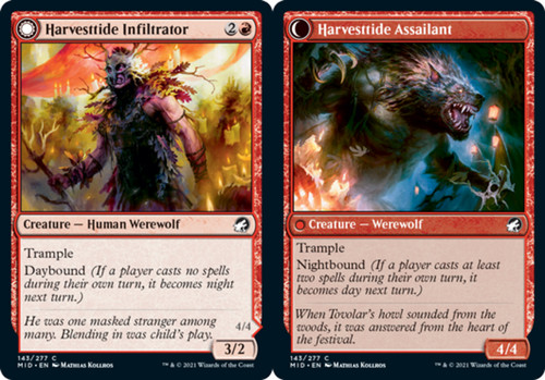 2022 Innistrad: Double Feature Harvesttide Infiltrator // Harvesttide Assailant #143 common card image