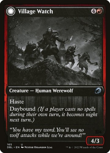2022 Innistrad: Double Feature Village Watch // Village Reavers #165 uncommon card image