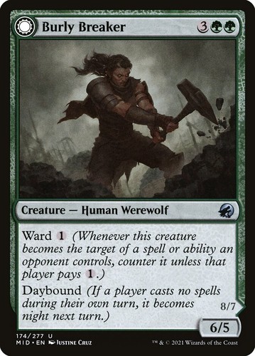 2022 Innistrad: Double Feature Burly Breaker // Dire-Strain Demolisher #174 uncommon card image
