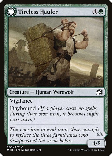 2022 Innistrad: Double Feature Tireless Hauler // Dire-Strain Brawler #203 common card image