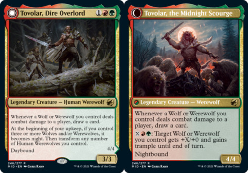 2022 Innistrad: Double Feature Tovolar, Dire Overlord // Tovolar, the Midnight Scourge #246 rare card image