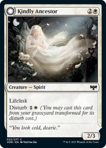 2022 Innistrad: Double Feature Kindly Ancestor // Ancestor's Embrace #289 common card image