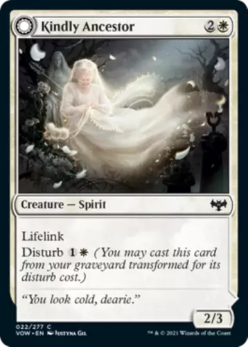 2021 Innistrad: Crimson Vow Kindly Ancestor // Ancestor's Embrace common #22 common card image