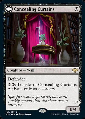 2021 Innistrad: Crimson Vow Concealing Curtains // Revealing Eye rare #101 rare card image