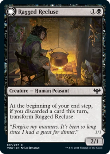 2021 Innistrad: Crimson Vow Ragged Recluse // Odious Witch #127 common card image