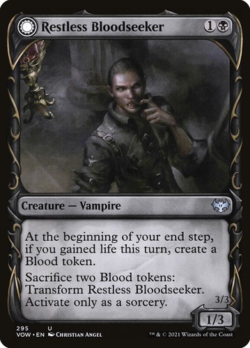 2021 Innistrad: Crimson Vow Restless Bloodseeker // Bloodsoaked Reveler #128 uncommon card image