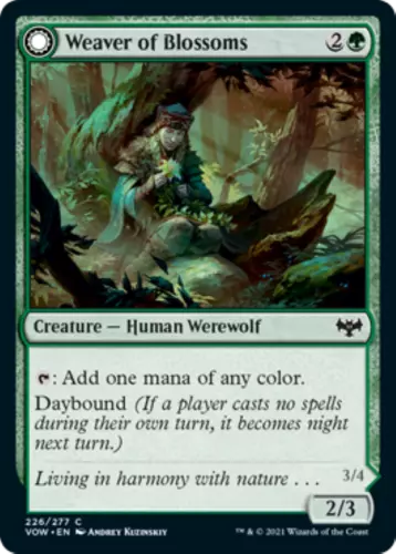 2021 Innistrad: Crimson Vow Weaver of Blossoms // Blossom-Clad Werewolf #226 common card image