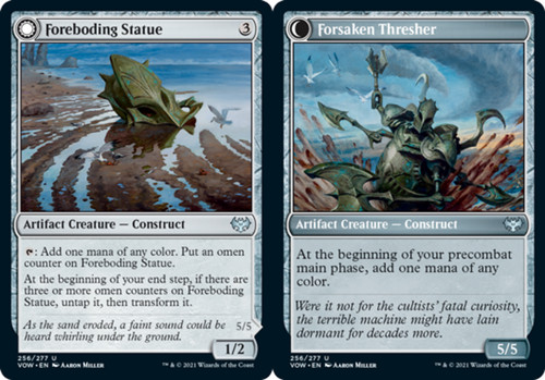 2021 Innistrad: Crimson Vow Foreboding Statue // Forsaken Thresher #256 uncommon card image