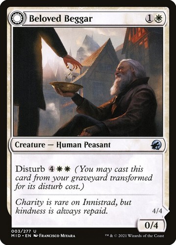 2021 Innistrad: Midnight Hunt Beloved Beggar // Generous Soul uncommon #3 uncommon card image